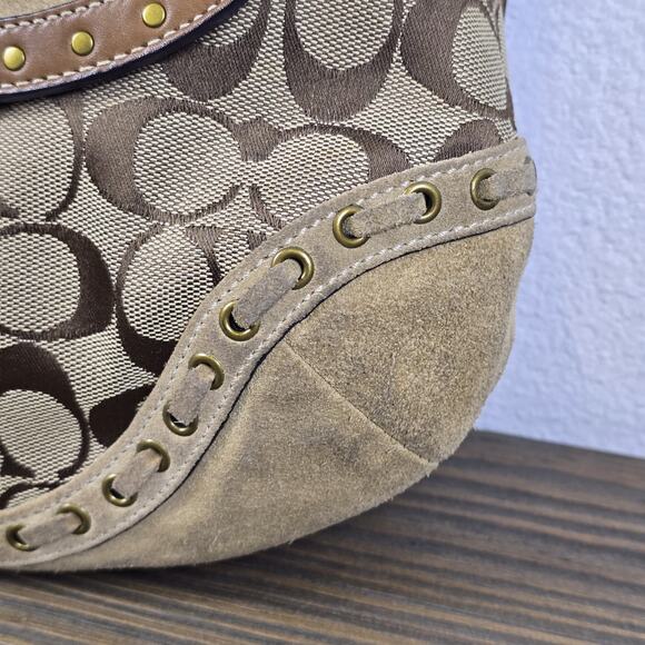 Coach Vintage (2006)Soho Signature Jacquard & Suede Hobo shoulder bag - Preloved - Picture 6 of 16